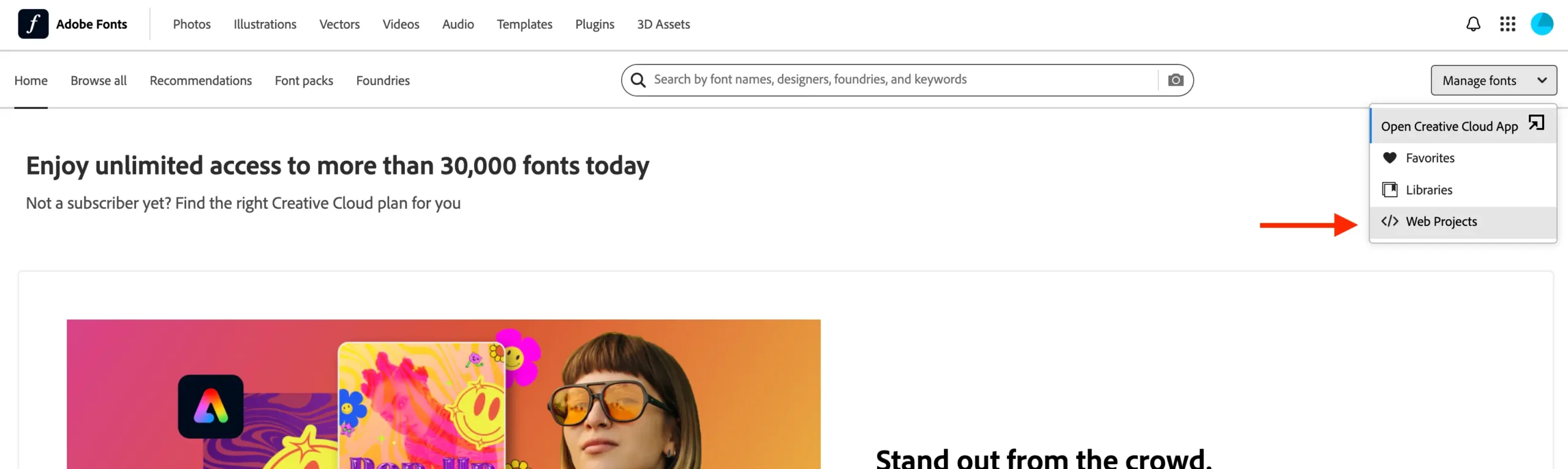 Adobe web projects link