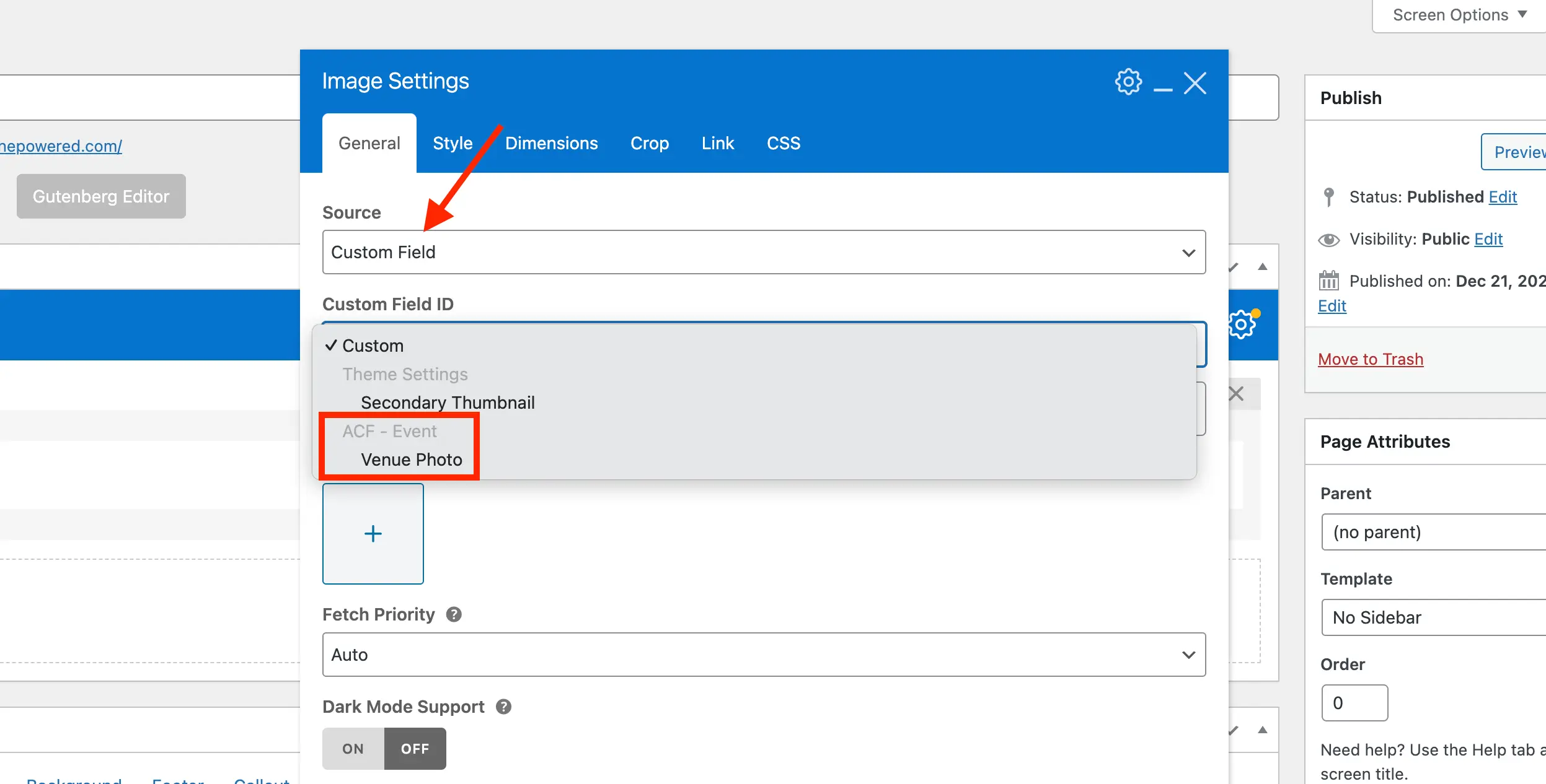 Total ACF select field