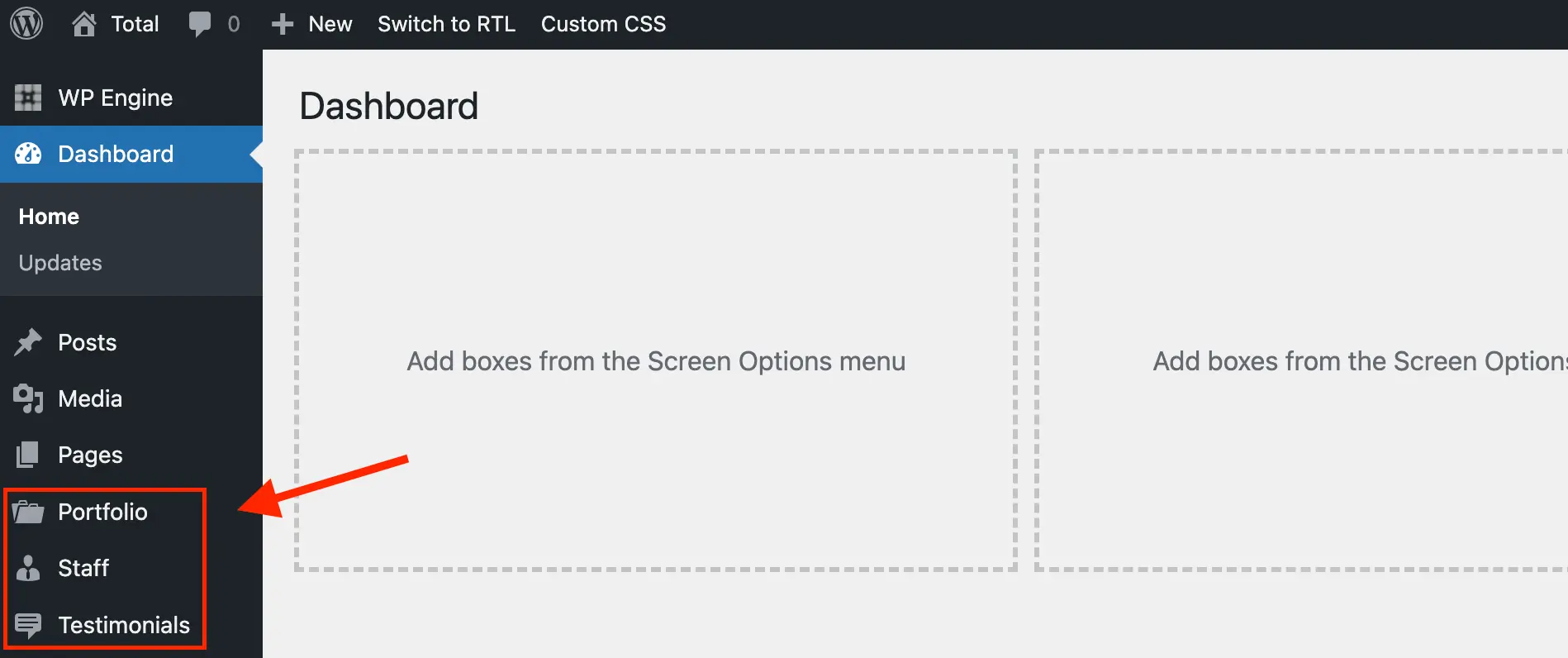 Total custom post types