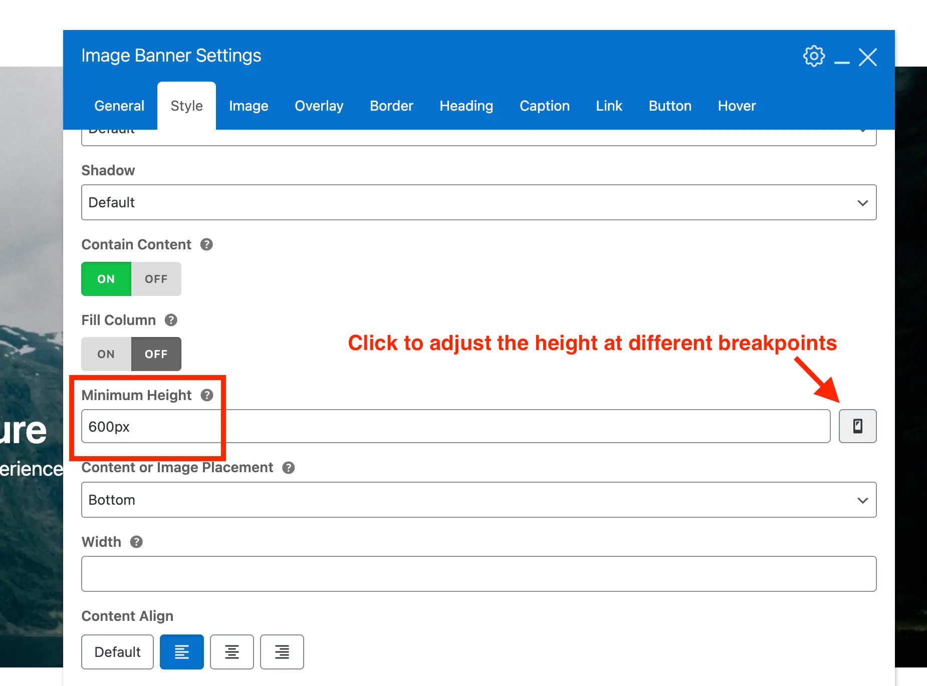 Total theme image banner minimum height