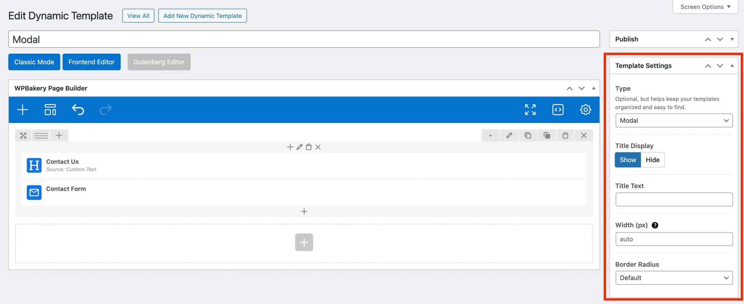 Total Theme Modal Template