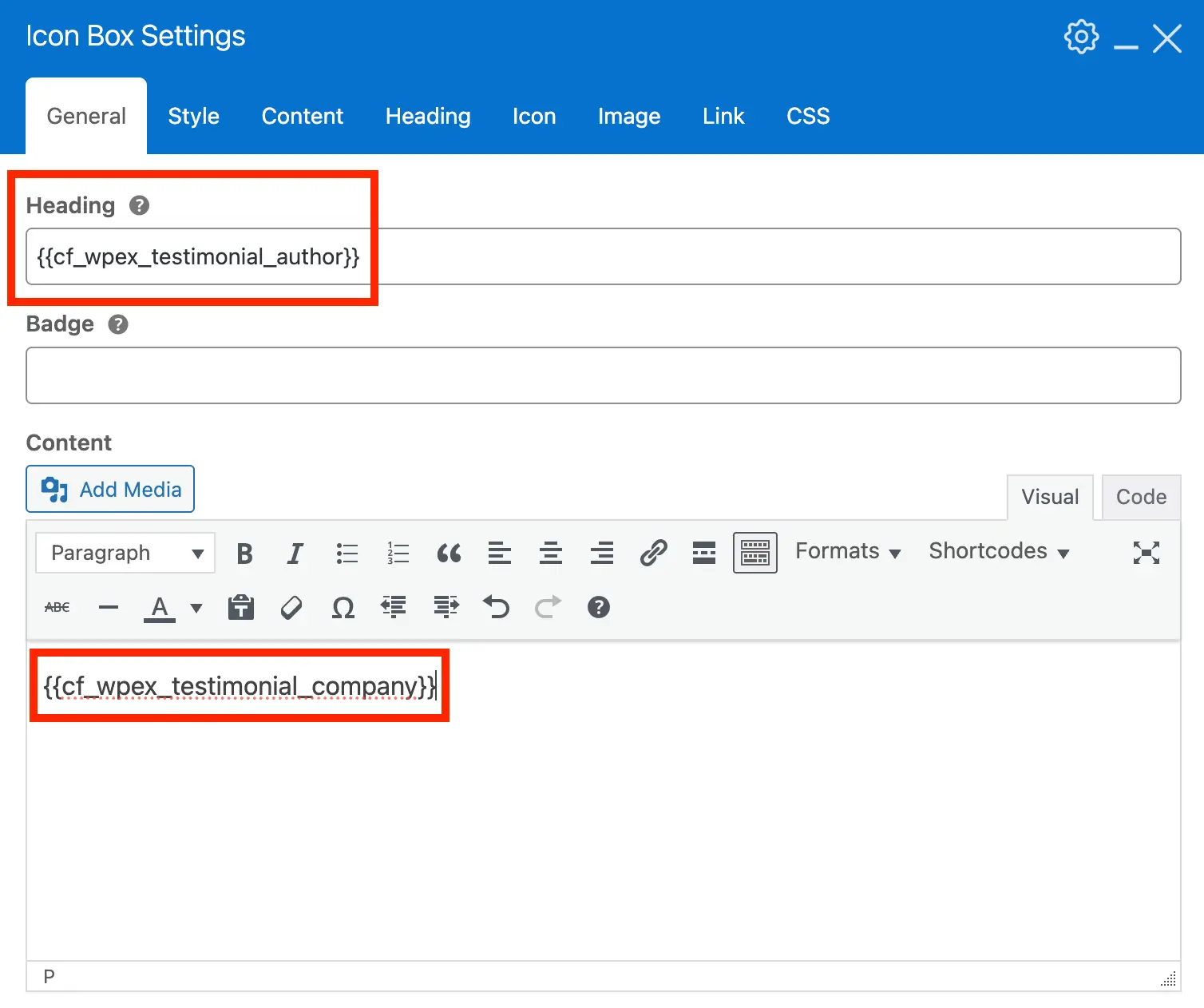 Total theme icon box testimonial card dynamic variables