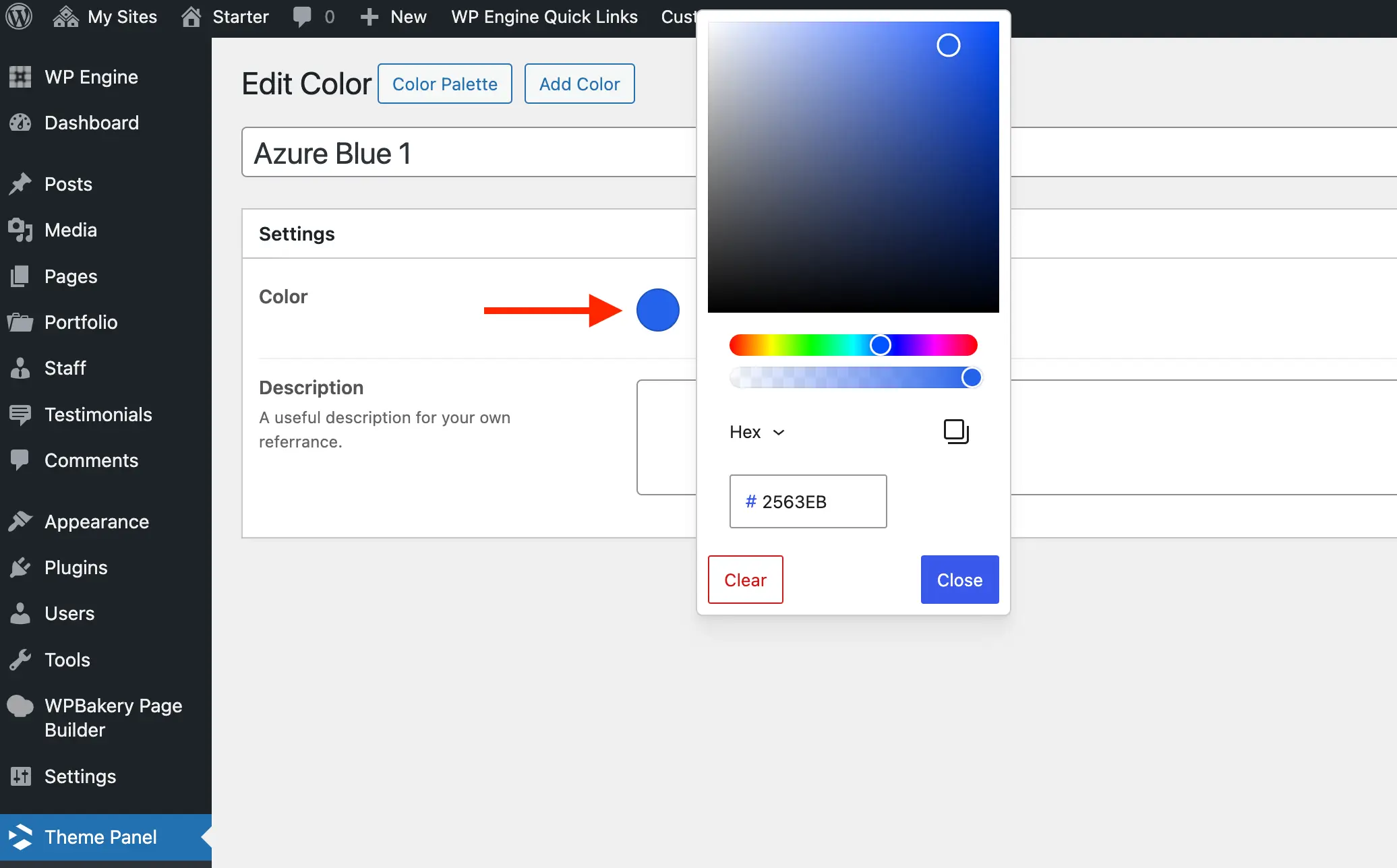 Total theme color palette add new color