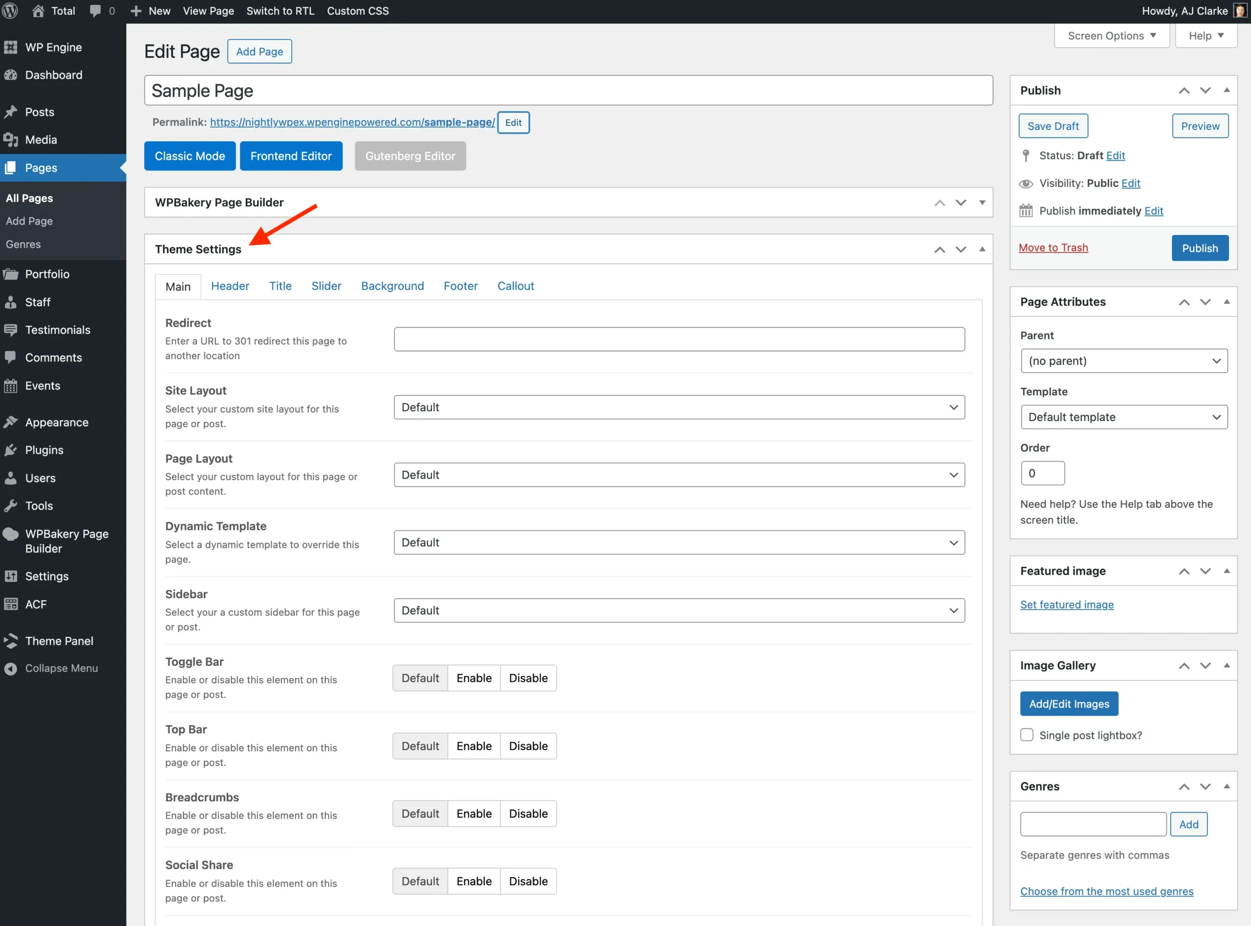Total theme settings metabox
