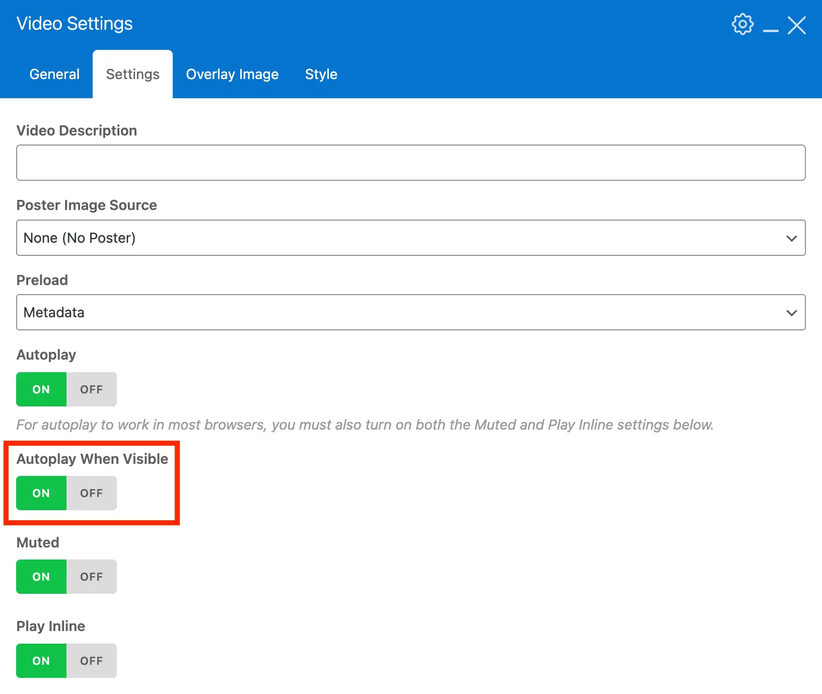 Total theme video auto play in view