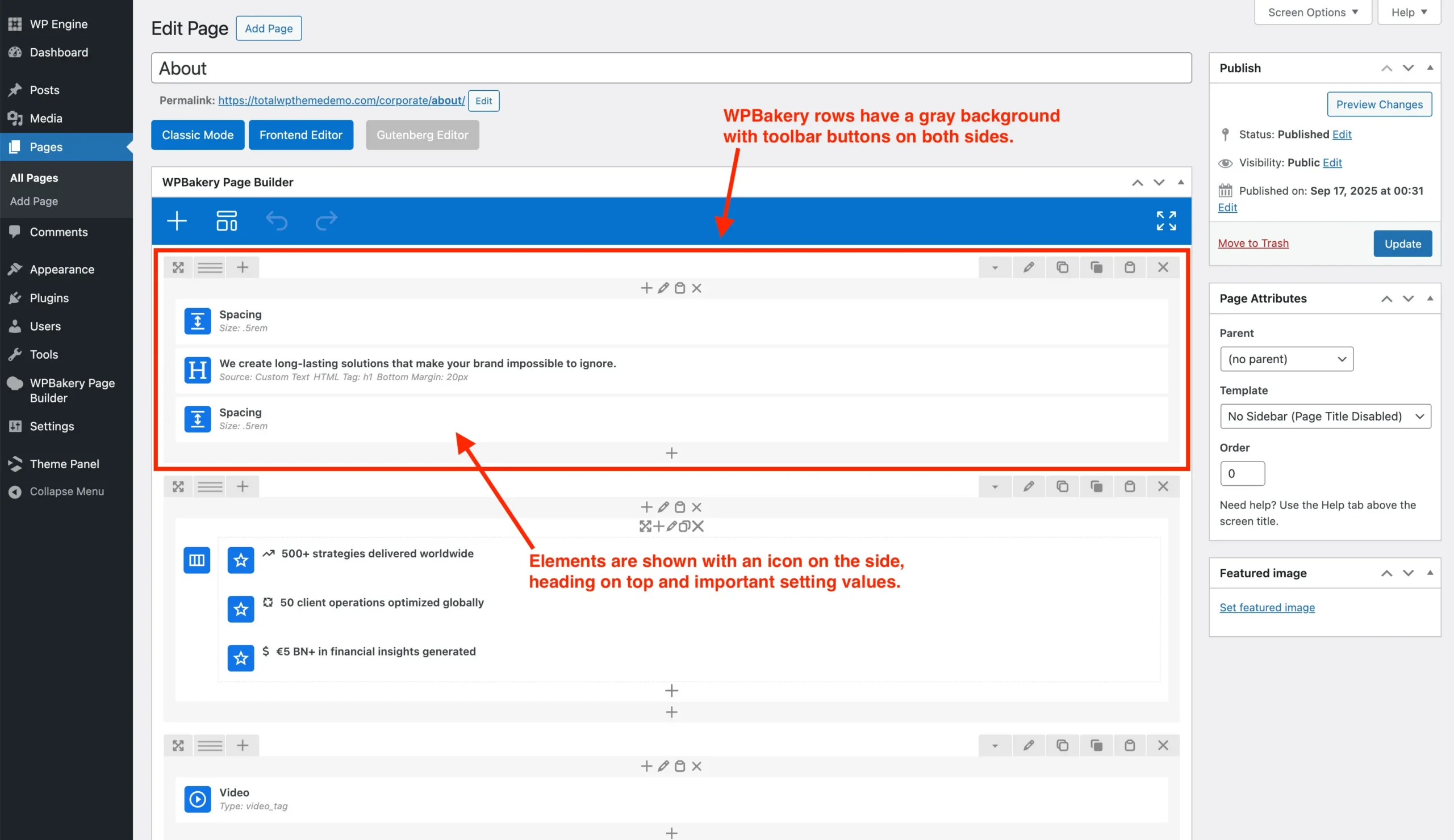 Total theme WPBakery backend editor example