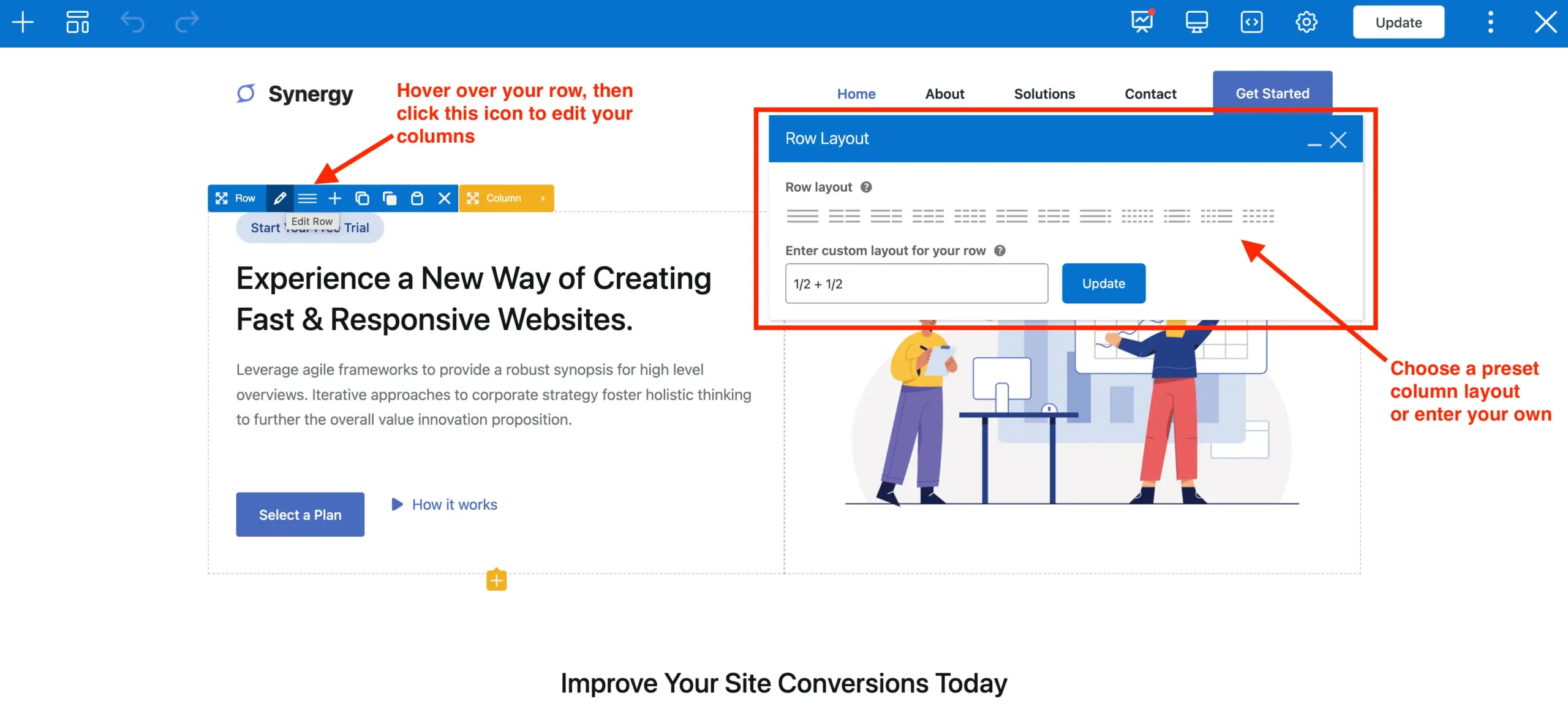 Total theme edit WPBakery row columns