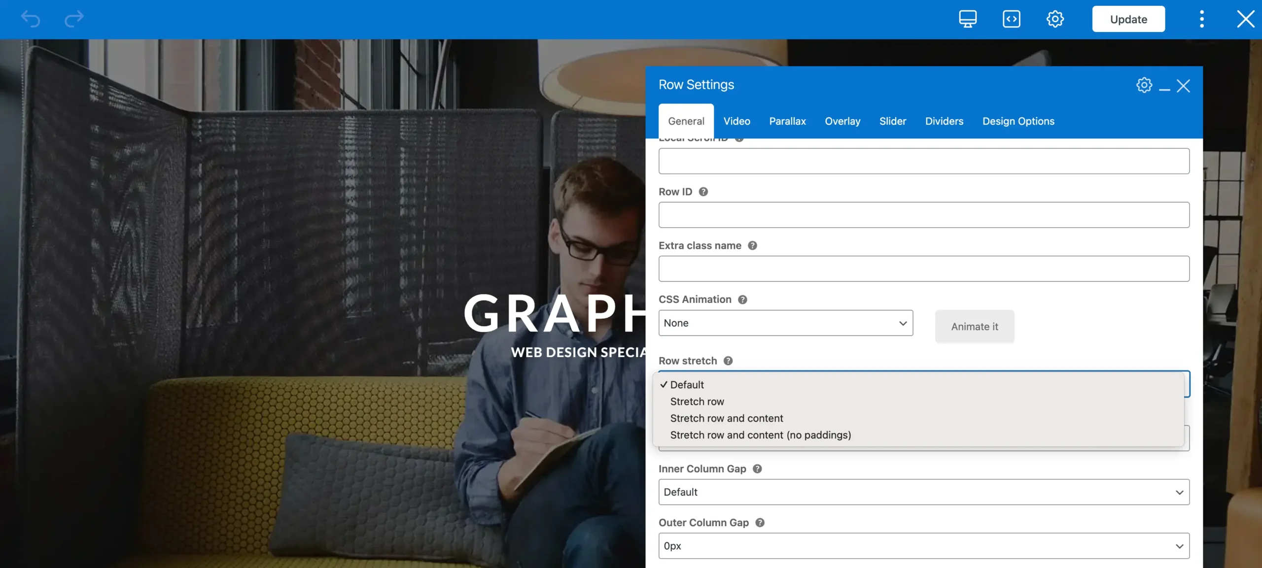 Total theme wpbakery row stretch option