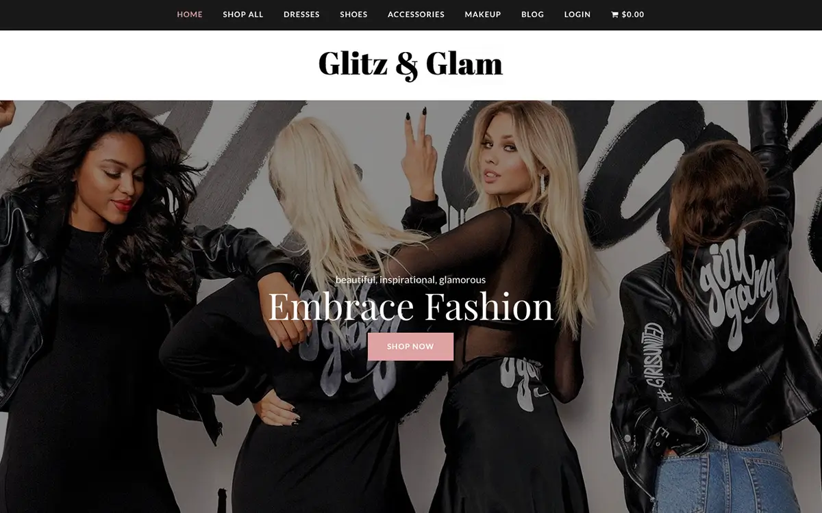 GlitzGlam Total Theme Demo Screenshot