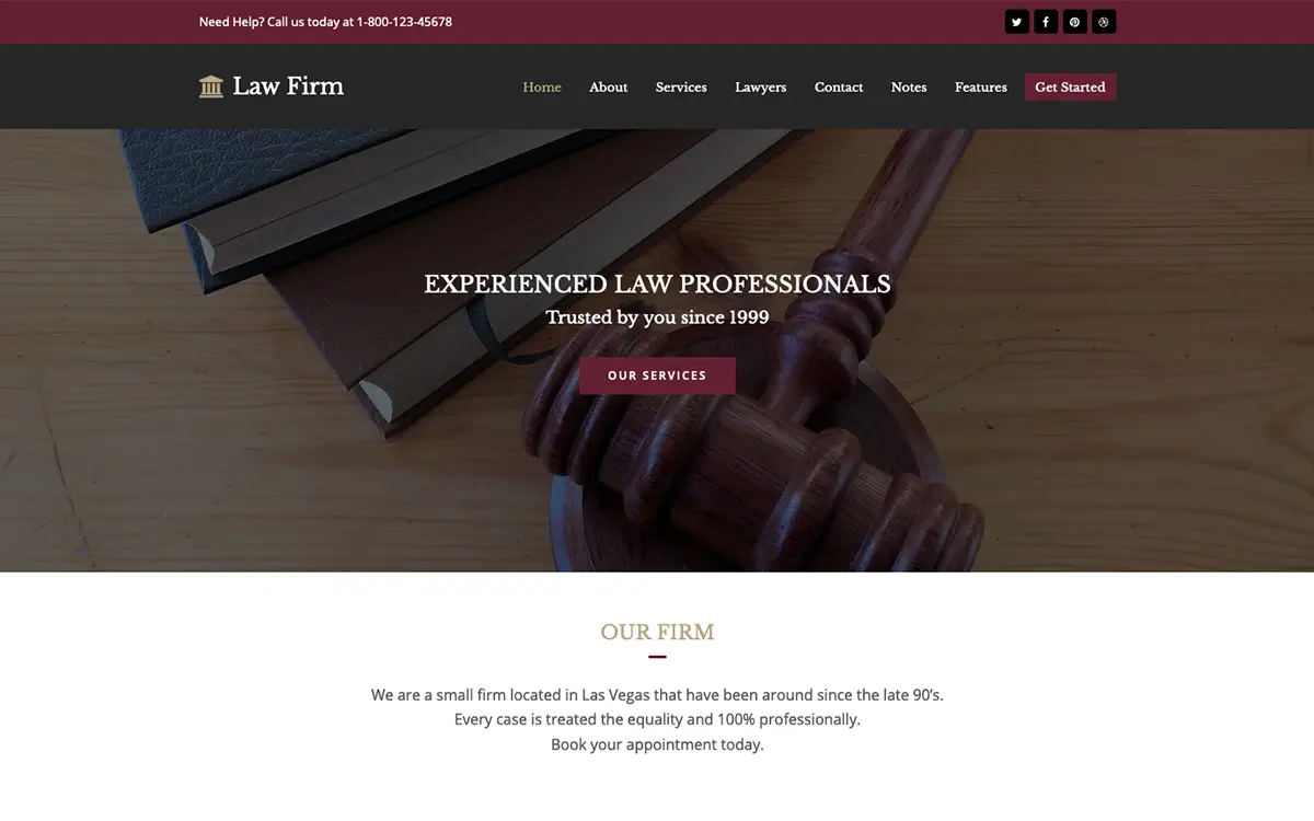 Law Firm Total Theme Demo Screenshot